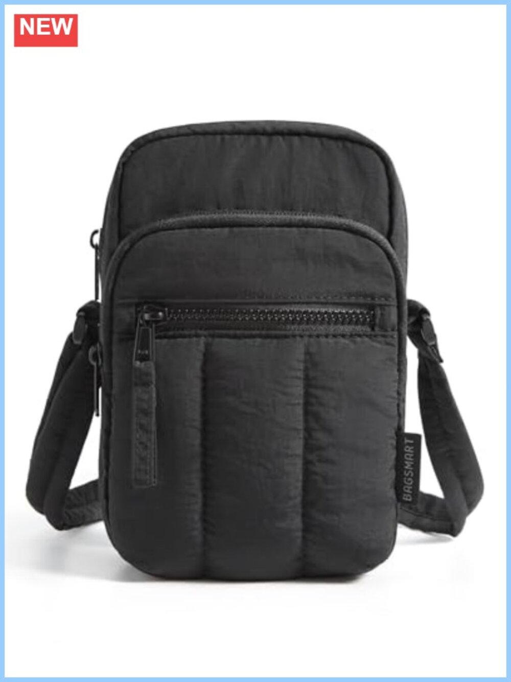 RFID Blocking Puffer Crossbody Bag Mini Travel Wallet Adjustable Strap